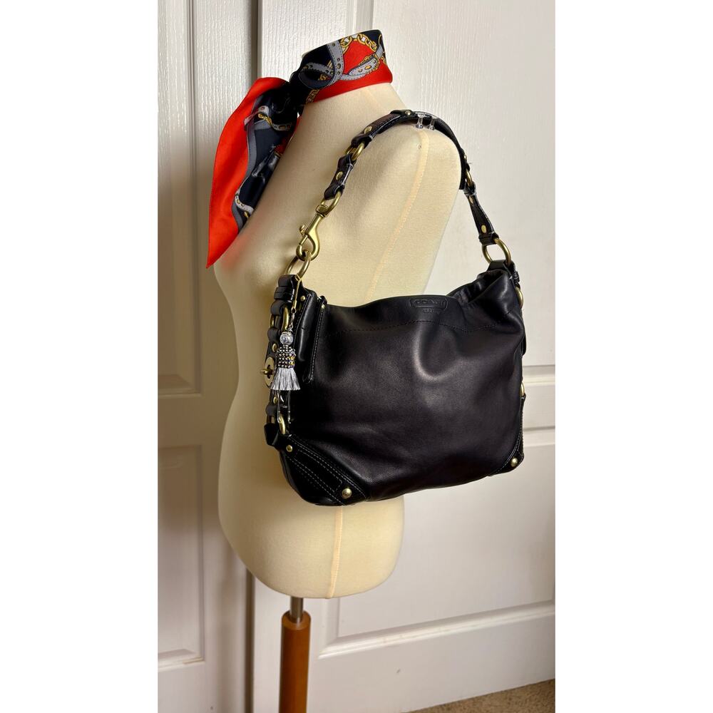 Coach Y2K Black Leather Carly Hobo - Gem
